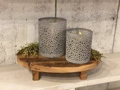 VINTAGE VOTIVE GRAY LARGE(LEFT)